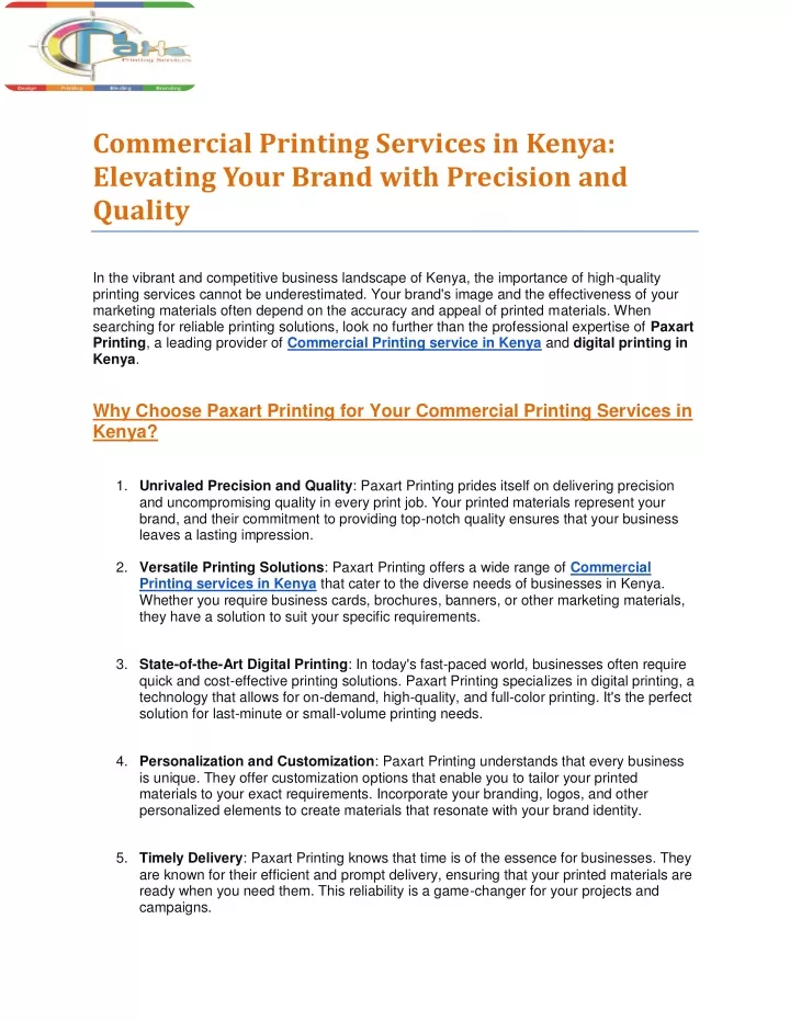 commercial printing services in kenya elevating