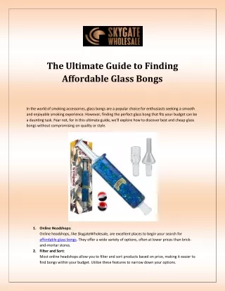 The Ultimate Guide to Finding Affordable Glass Bongs