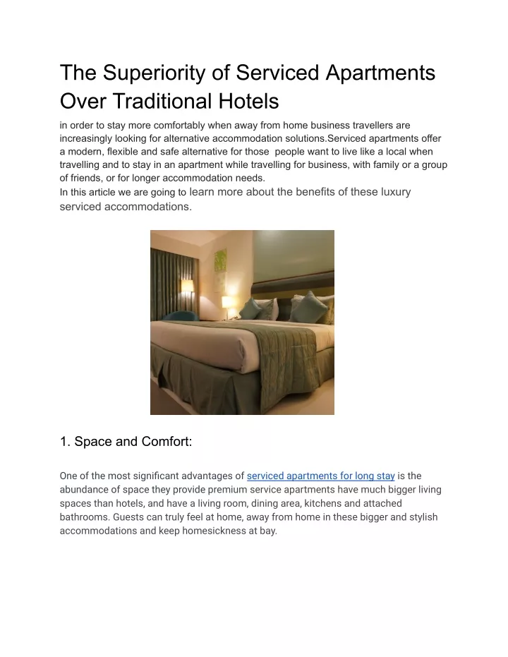the superiority of serviced apartments over