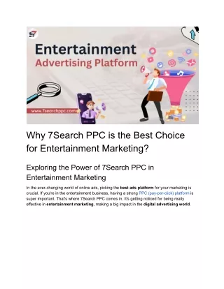 Why 7Search PPC is the Best Choice for Entertainment Marketing_