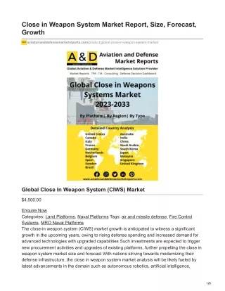 close in weapon system market report size