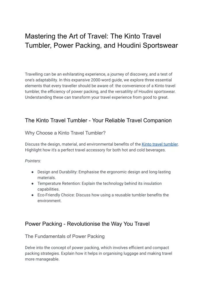 mastering the art of travel the kinto travel