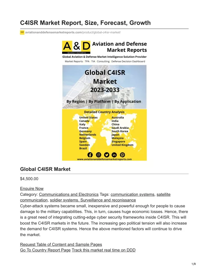 c4isr market report size forecast growth