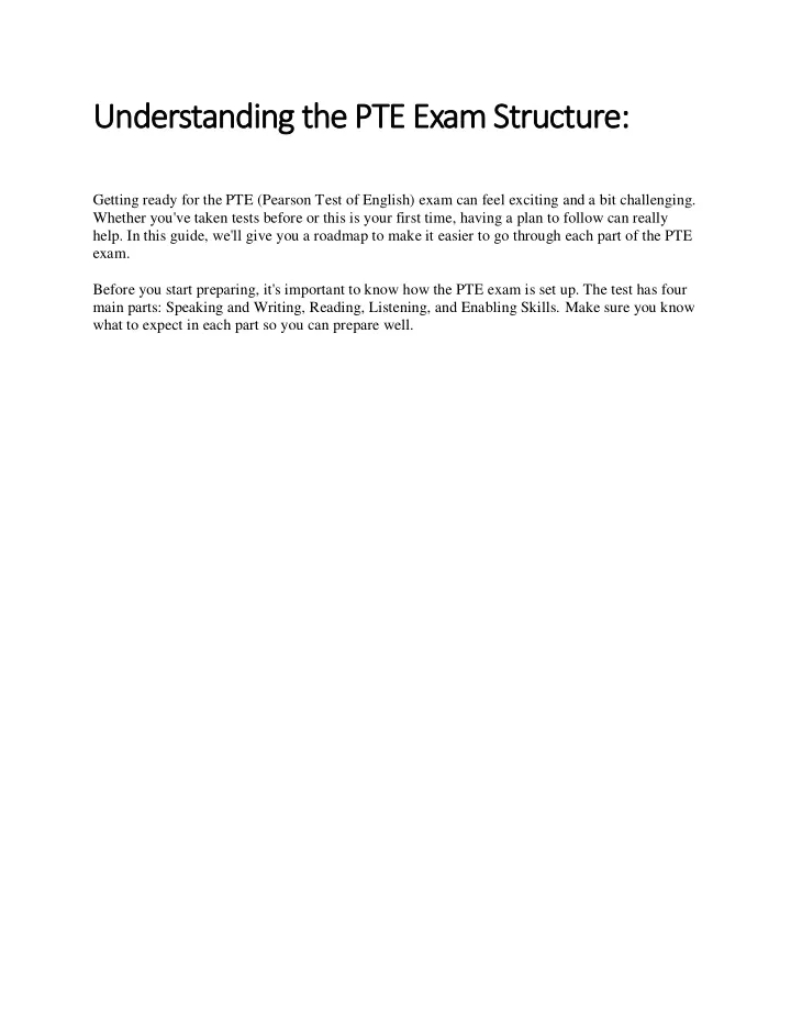 understanding the pte exam structure