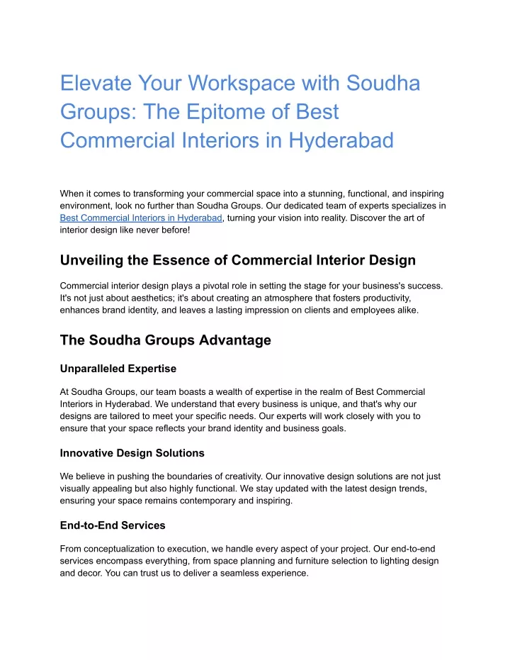 elevate your workspace with soudha groups