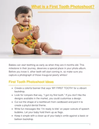 What is a First Tooth Photoshoot?
