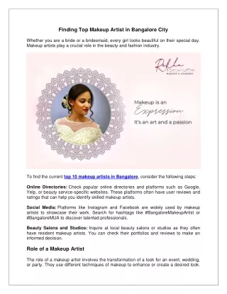 finding top makeup artist in bangalore city