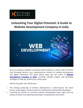 A Guide to Website Development Company in India