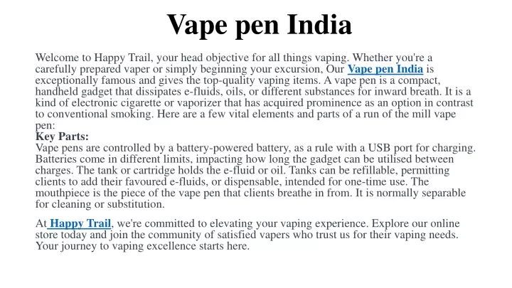 vape pen india