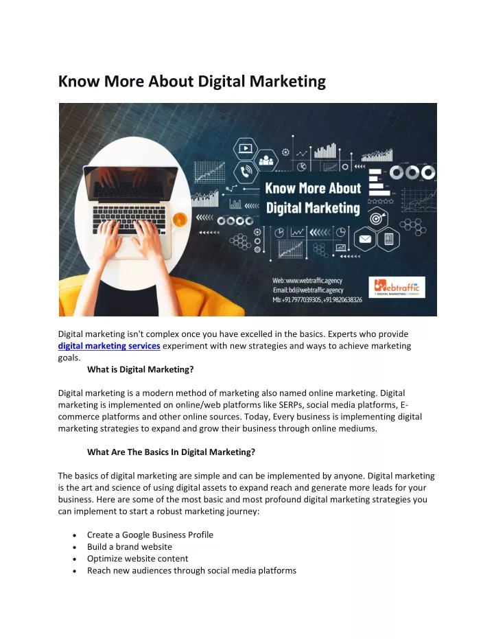 know more about digital marketing