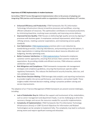 importance of itsm implementation in modern