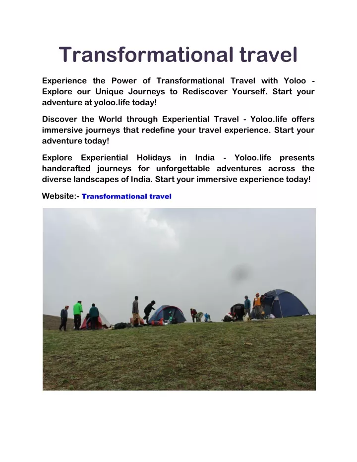 transformational travel