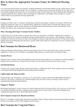 The way to Pick the Suitable Vacuum Cleaner for various Ground Kinds - slide 1