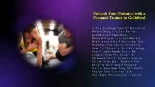 Unleash Your Potential with a Personal Trainer in Guildford