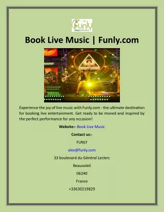 Book Live Music  Funly
