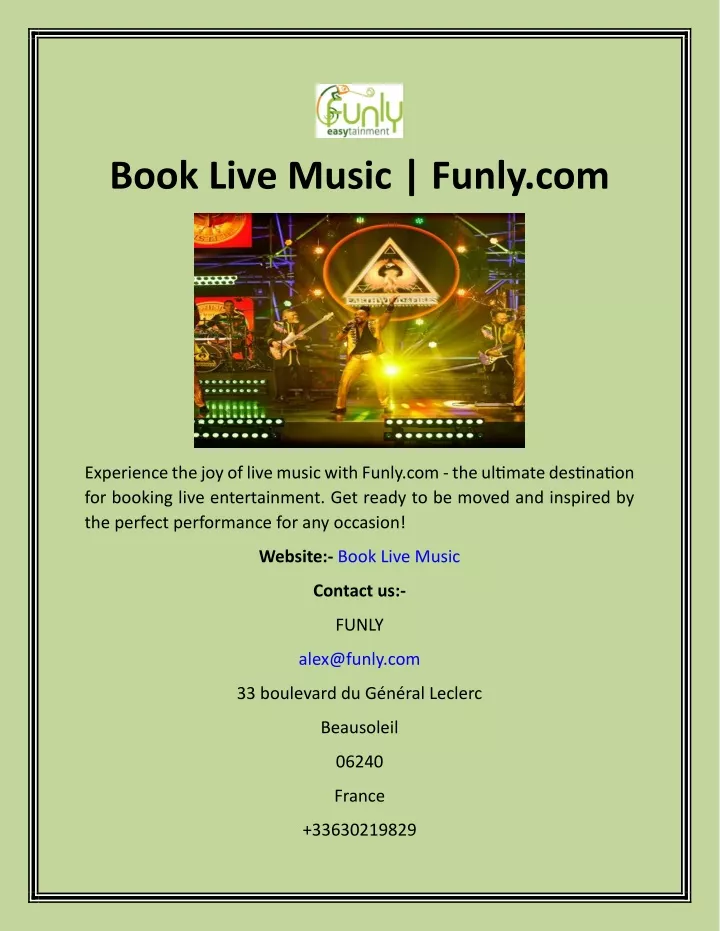 book live music funly com