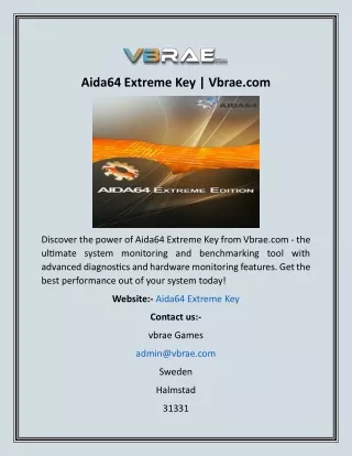 Aida64 Extreme Key  Vbrae