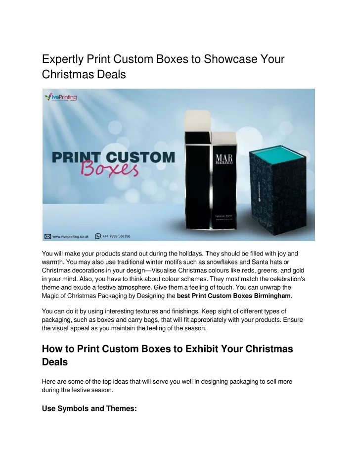 expertly print custom boxes to showcase your