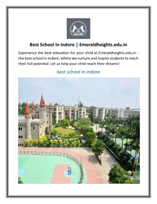 Best School In Indore  Emeraldheights.edu.in
