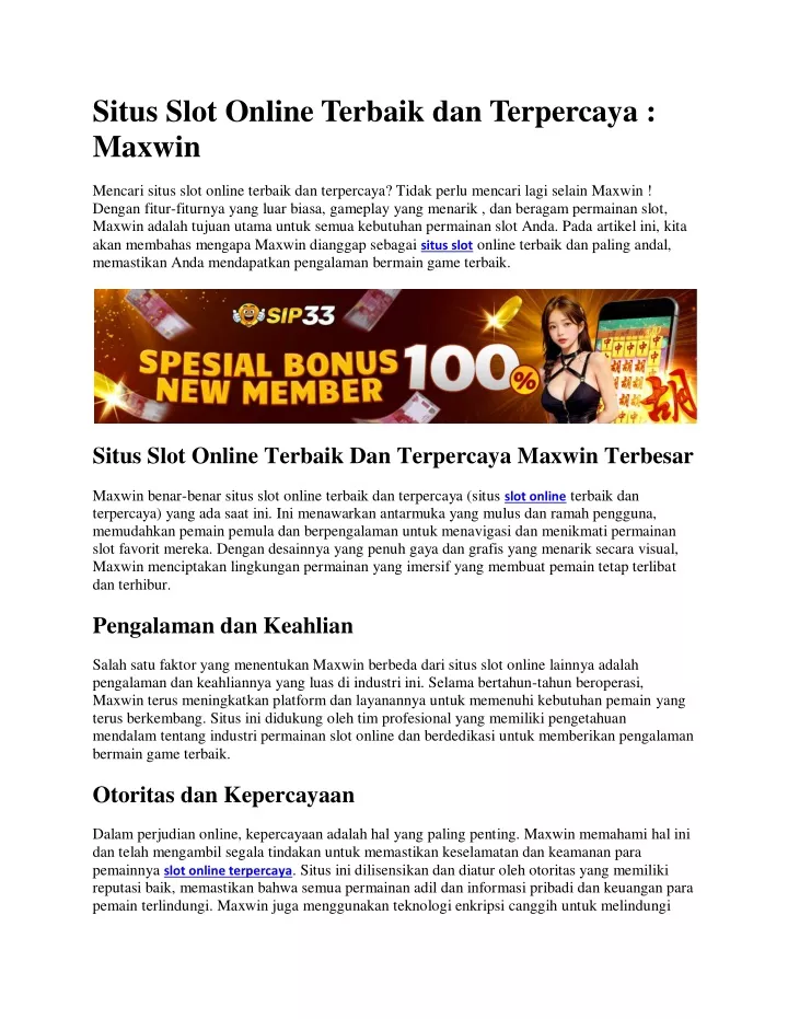 situs slot online terbaik dan terpercaya maxwin