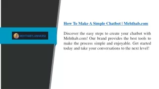 How To Make A Simple Chatbot  Mehthab.com