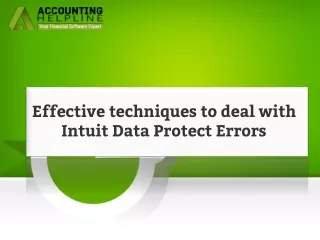 effective techniques to deal with intuit data protect errors