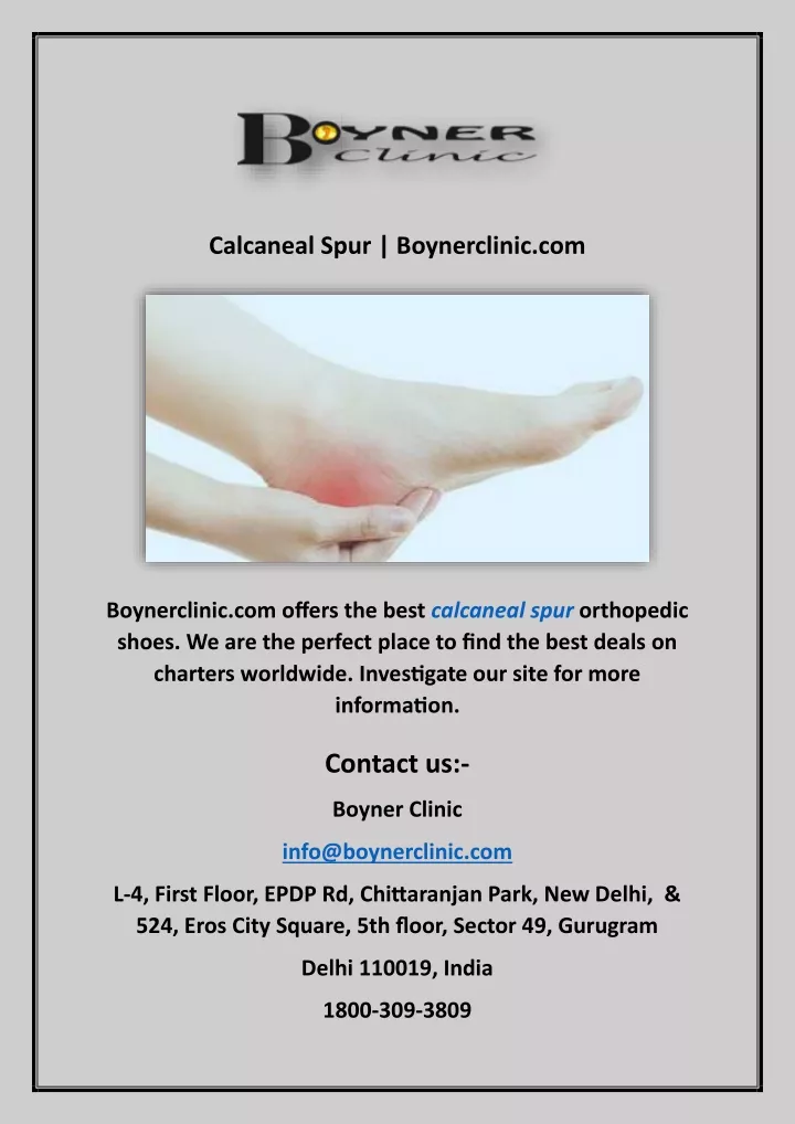 calcaneal spur boynerclinic com