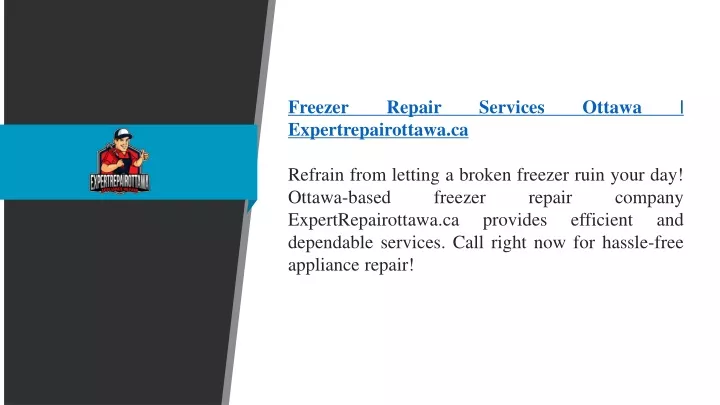 freezer repair services ottawa expertrepairottawa