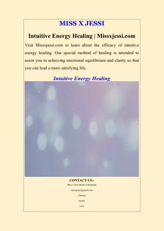 Intuitive Energy Healing  Missxjessi.com