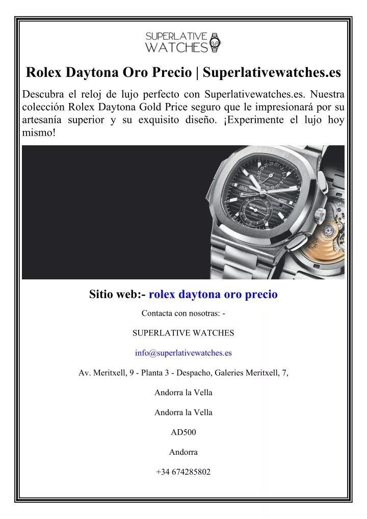 rolex daytona oro precio superlativewatches es