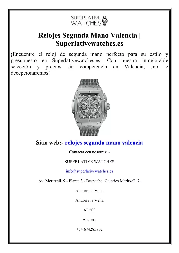 relojes segunda mano valencia superlativewatches