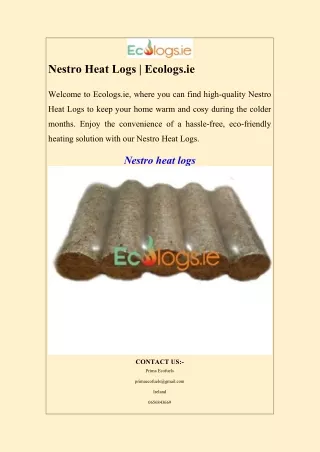 Nestro Heat Logs  Ecologs.ie