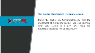 Sim Racing Handbrake  Gtrsimulator.com