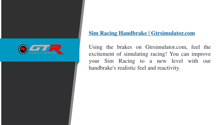 sim racing handbrake gtrsimulator com using