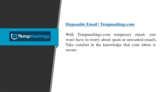 Disposable Email Tempmailings.com