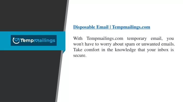 disposable email tempmailings com with