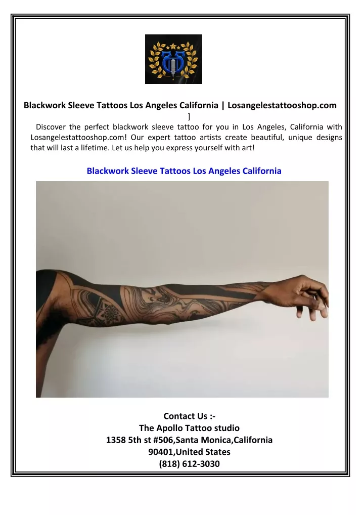 blackwork sleeve tattoos los angeles california
