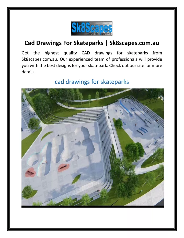 cad drawings for skateparks sk8scapes com au