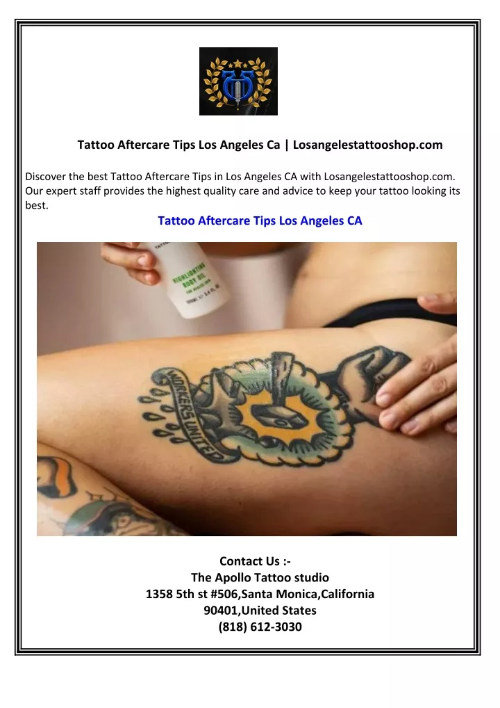 tattoo aftercare tips los angeles