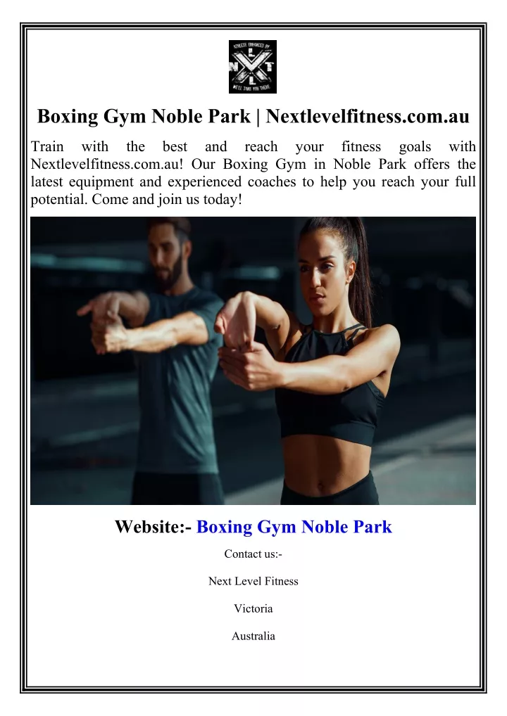 boxing gym noble park nextlevelfitness com au