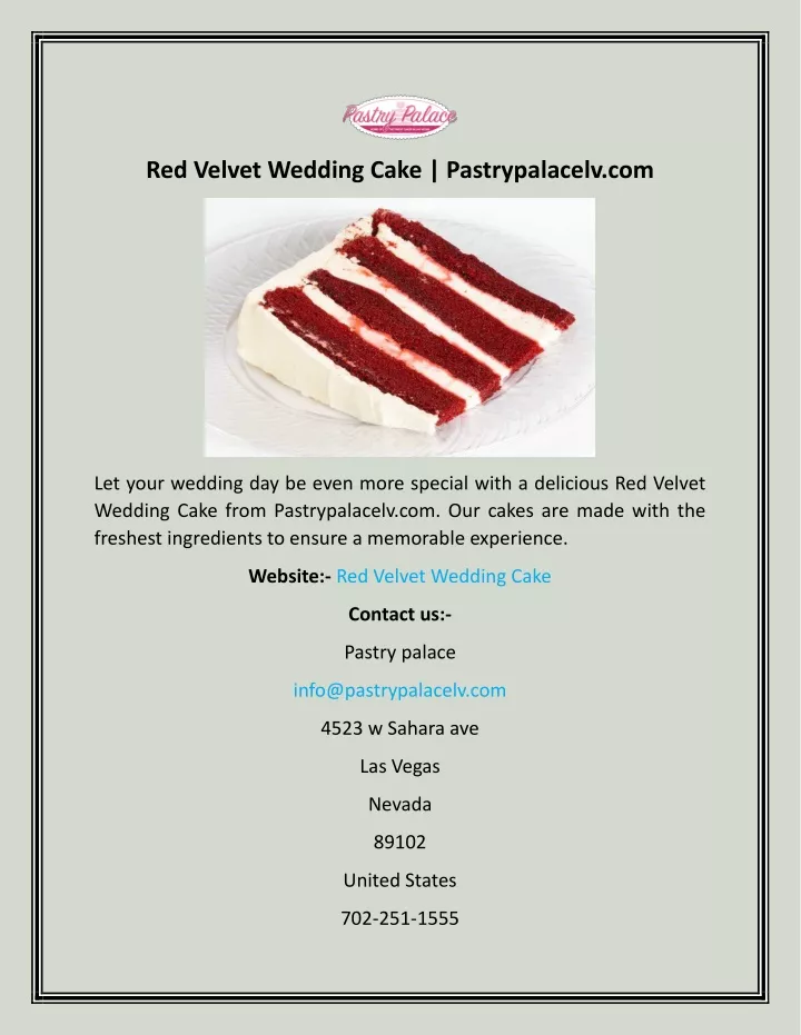 red velvet wedding cake pastrypalacelv com