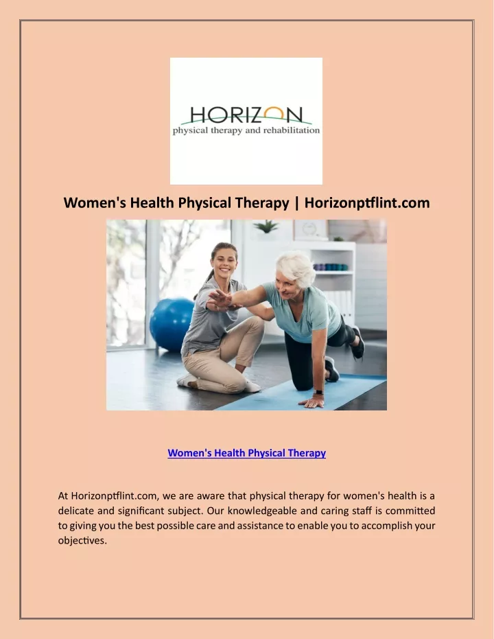 women s health physical therapy horizonptflint com