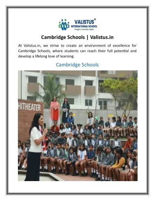 Cambridge Schools  Valistus.in