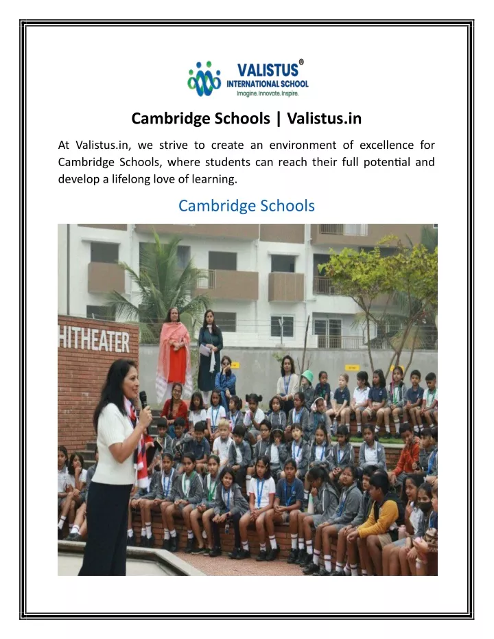 cambridge schools valistus in