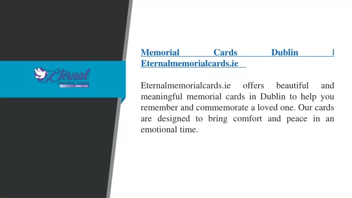 memorial cards dublin eternalmemorialcards