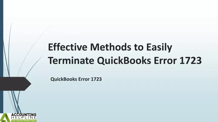 effective methods to easily terminate quickbooks error 1723