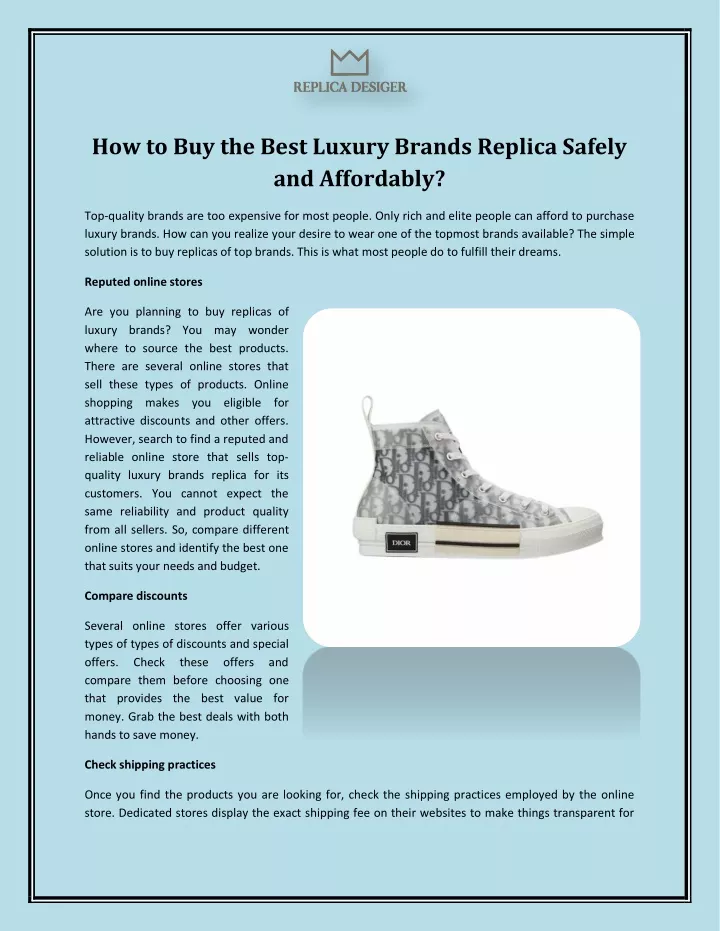 how to buy the best luxury brands replica safely