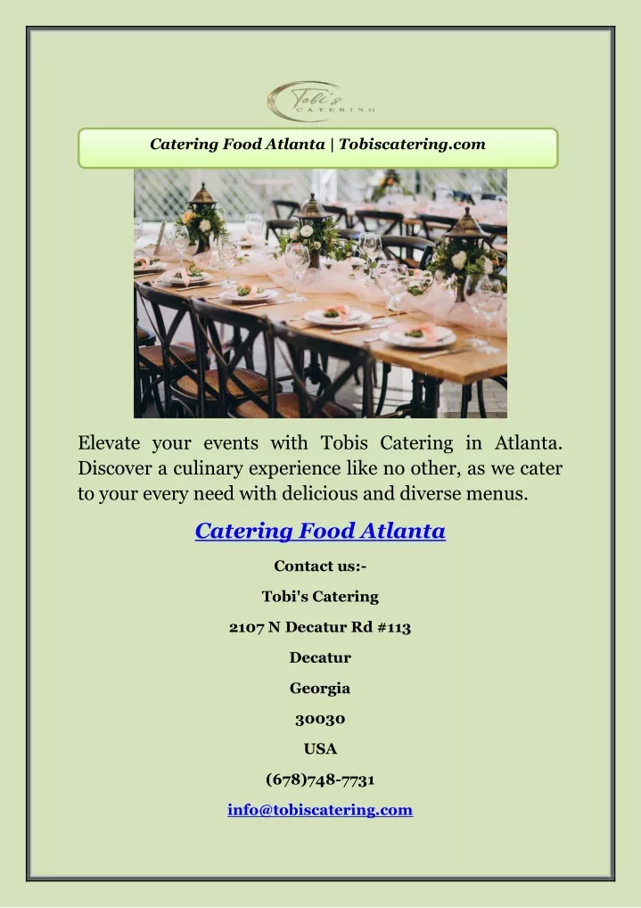 catering food atlanta tobiscatering com