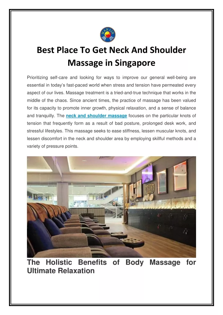 best place to get neck and shoulder massage