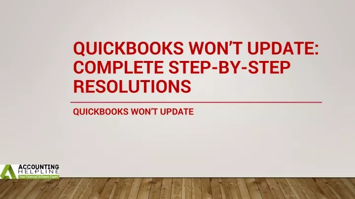 quickbooks won t update complete step by step resolutions